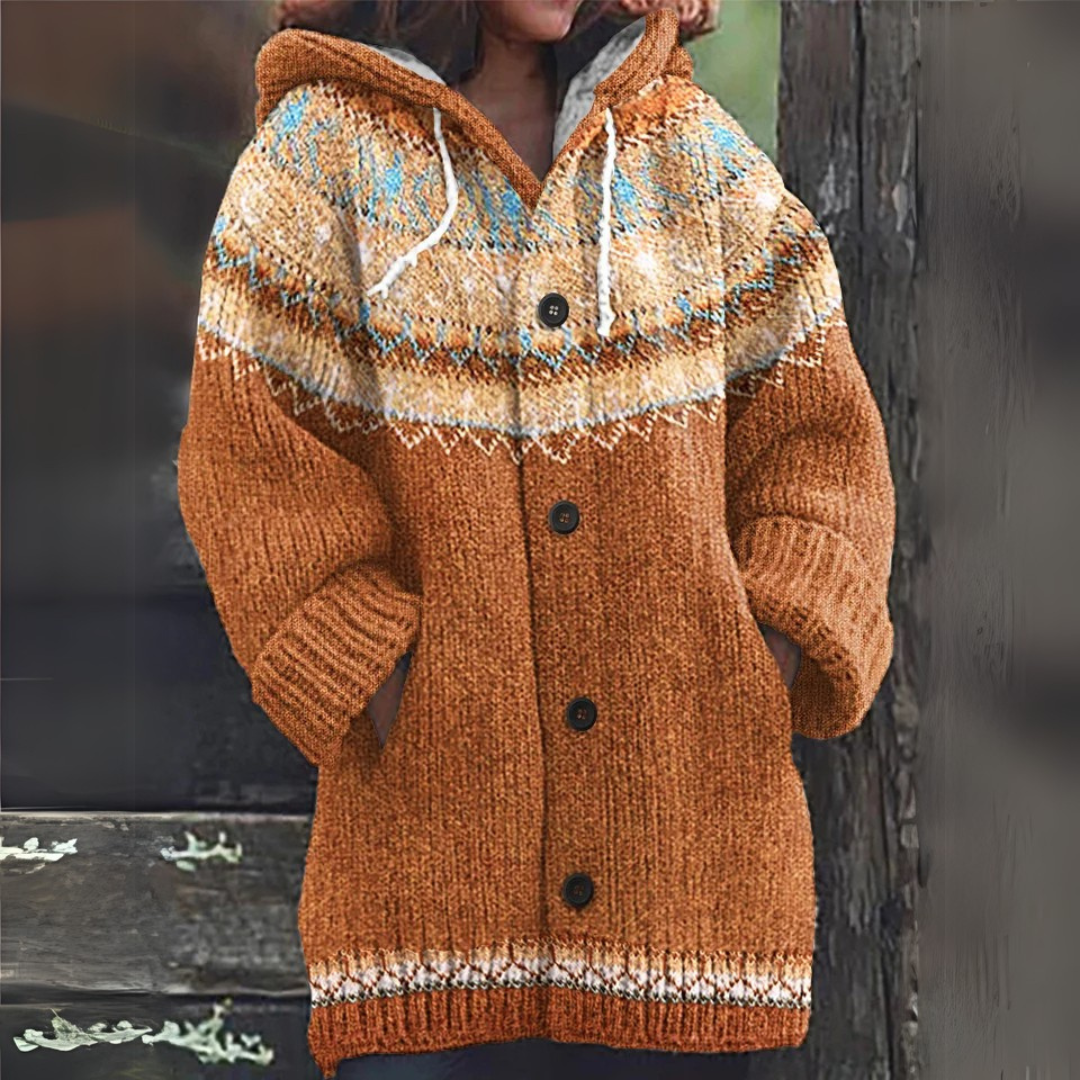 Thalia | Cozy Hooded Cardigan - Light Brown
