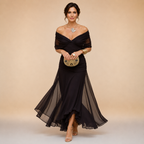 Emma | Draped V-Neck Evening Maxi Dress