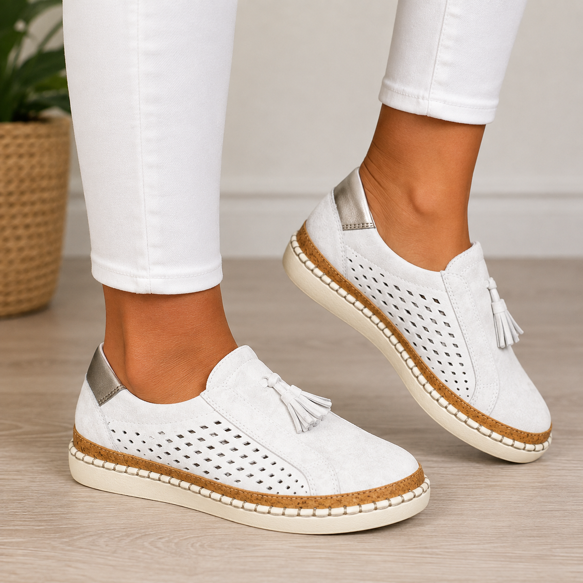 Christine Orthopedic Comfort Moccasins - White