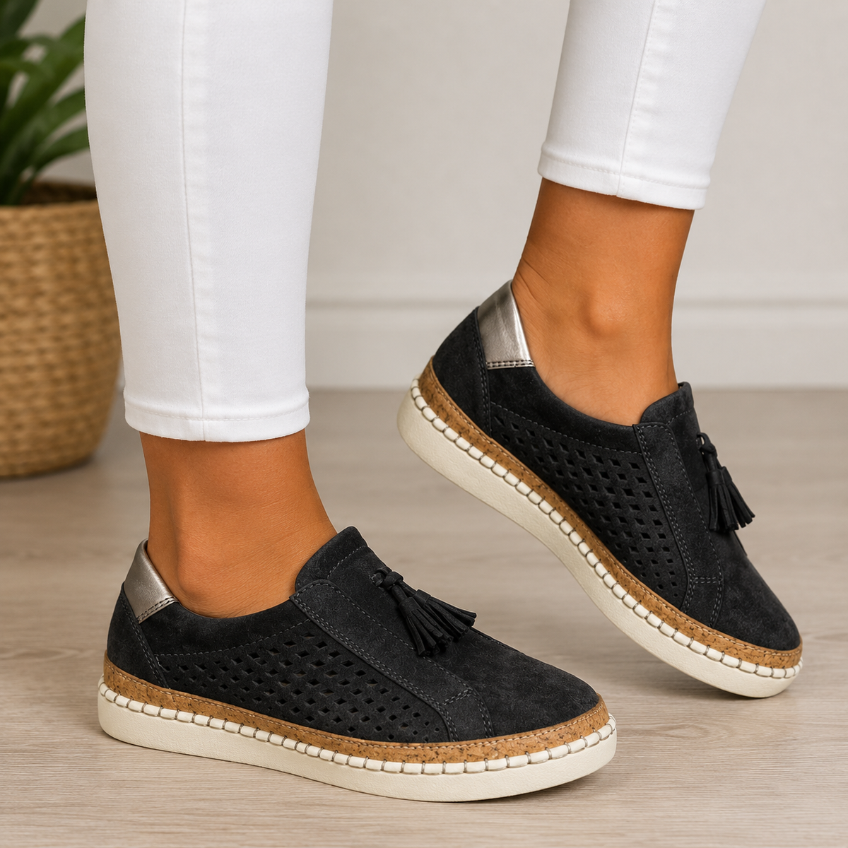 Christine Orthopedic Comfort Moccasins - Black