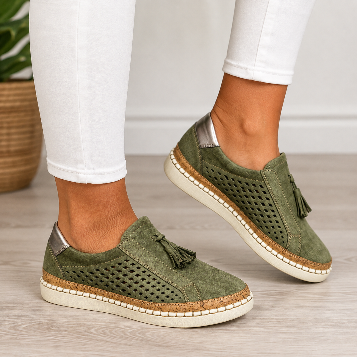 Christine Orthopedic Comfort Moccasins - Green