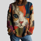 Zaira Artistic Cat Statement Top detail