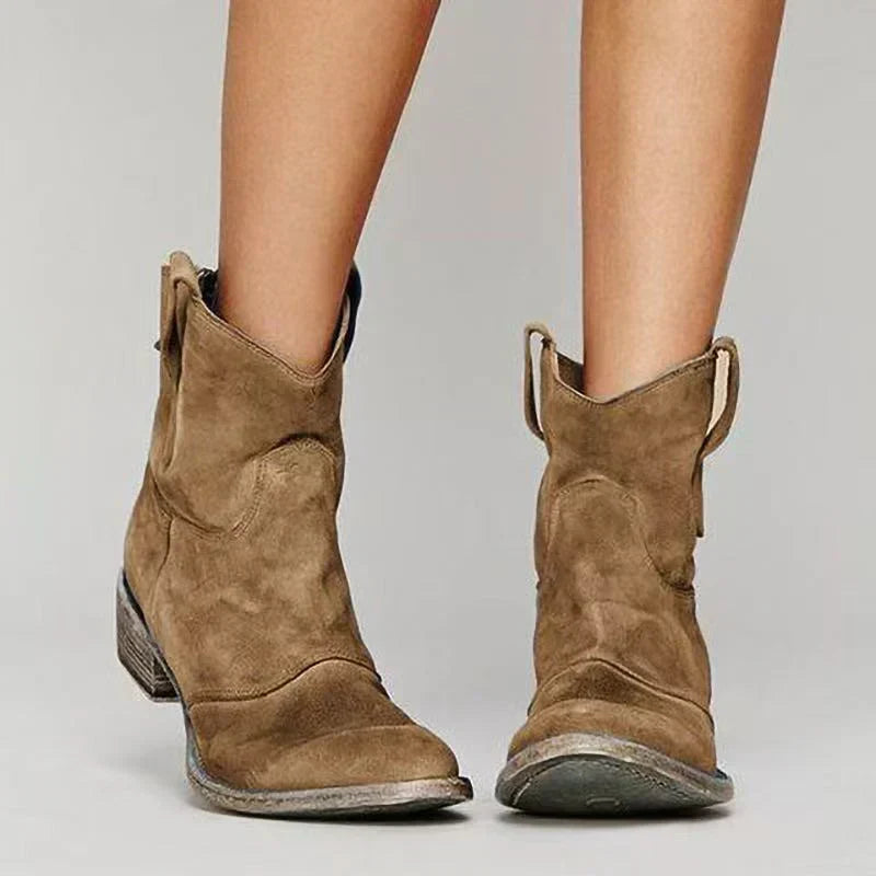 Charlotte Orthopedic Suede Ankle Boot - Brown