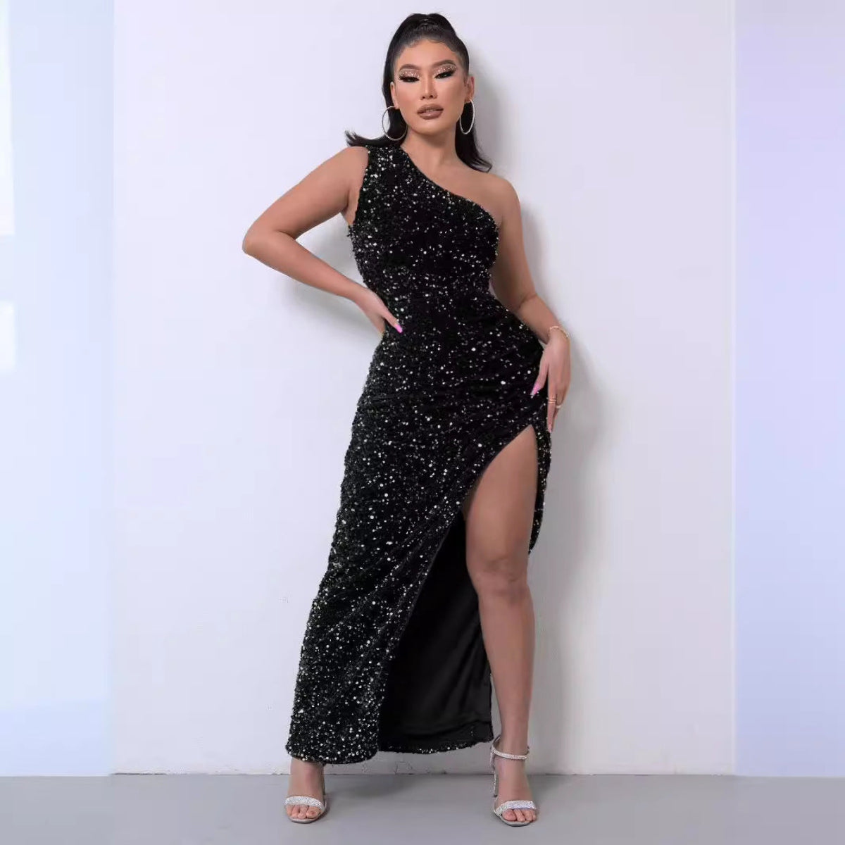 BRAYLEIGH™ - Glamour One-Shoulder Sequin Dress