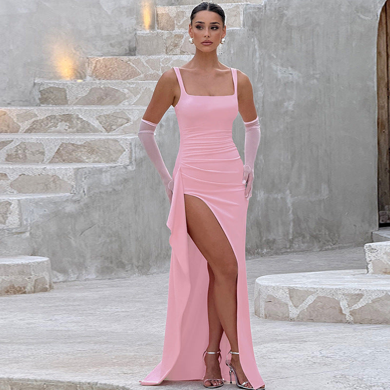Bryony | Elegant Formal Slip Maxi Dress with Open Back