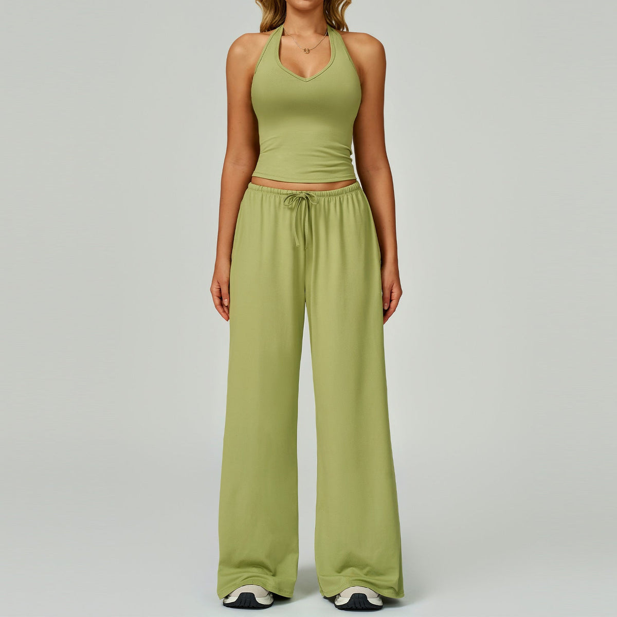 DINGDING™ - Casual Crop Tank Top and Wide Leg Pants Set