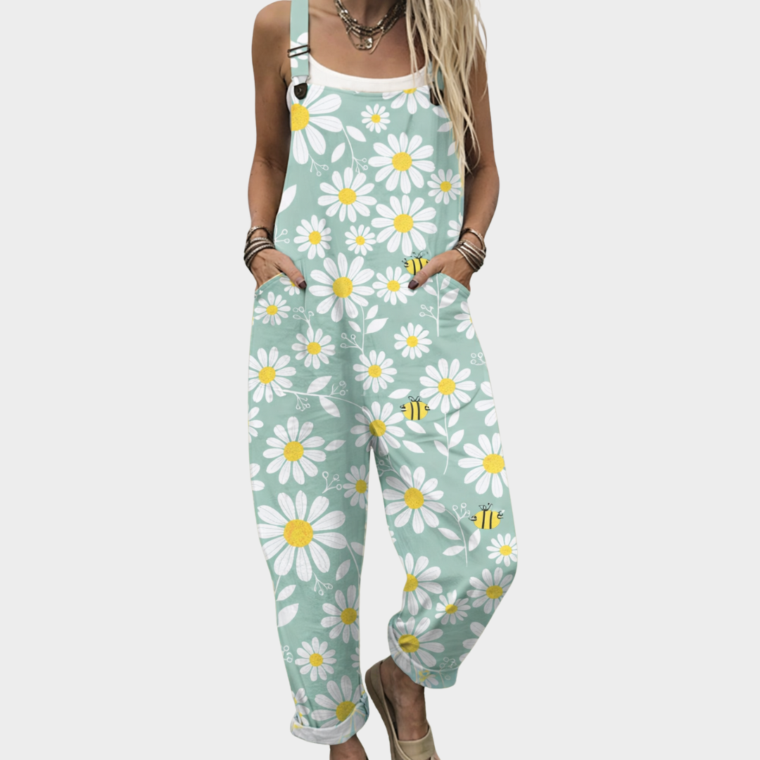 Women's Relaxed Fit Printed Dungarees