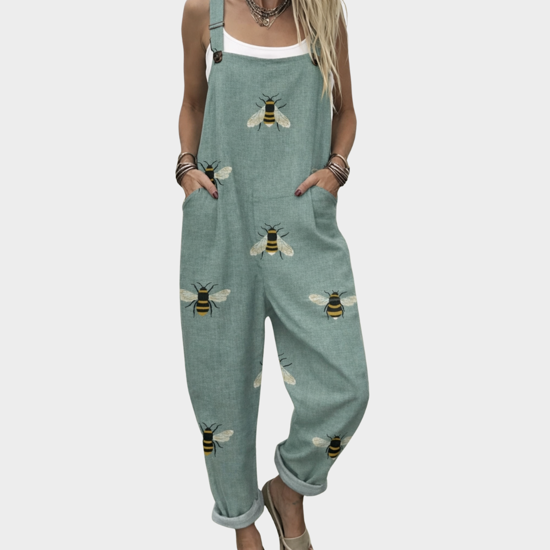 Women's Relaxed Fit Printed Dungarees