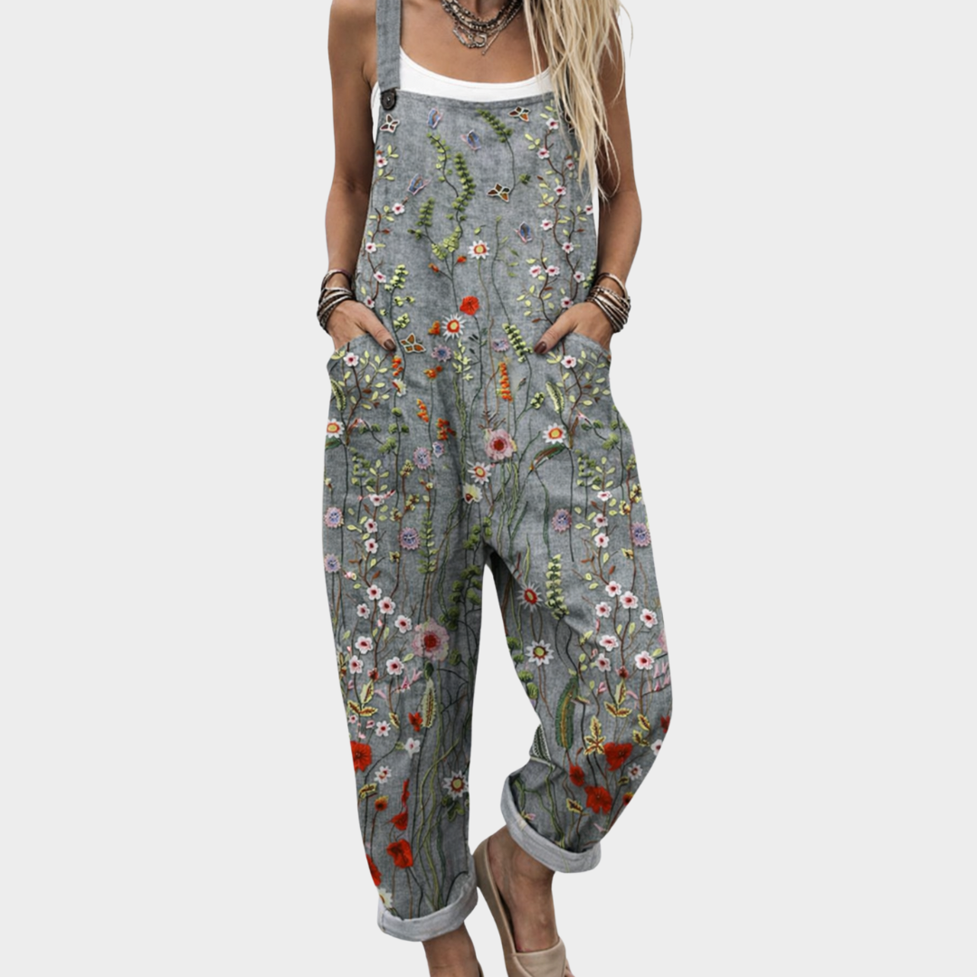 Women's Printed Relaxed Fit Dungarees