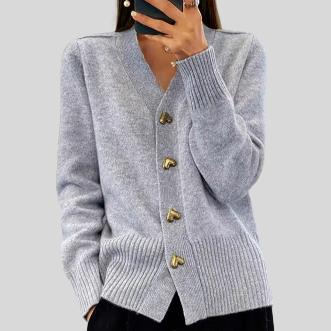 Miriam Tailored Knit Cardigan - Gray