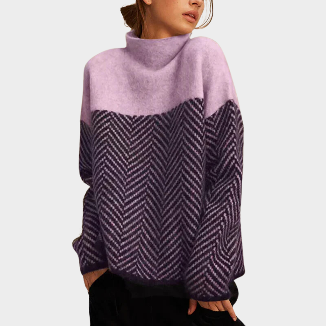 Connie Printed Sweater - Purple