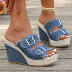 Atelier | Fray Edge Wedge Sandals