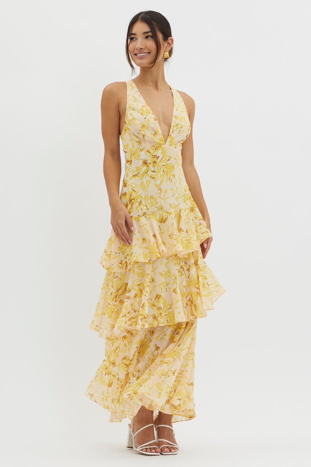 LISA | Floral Flounce Maxi Dress