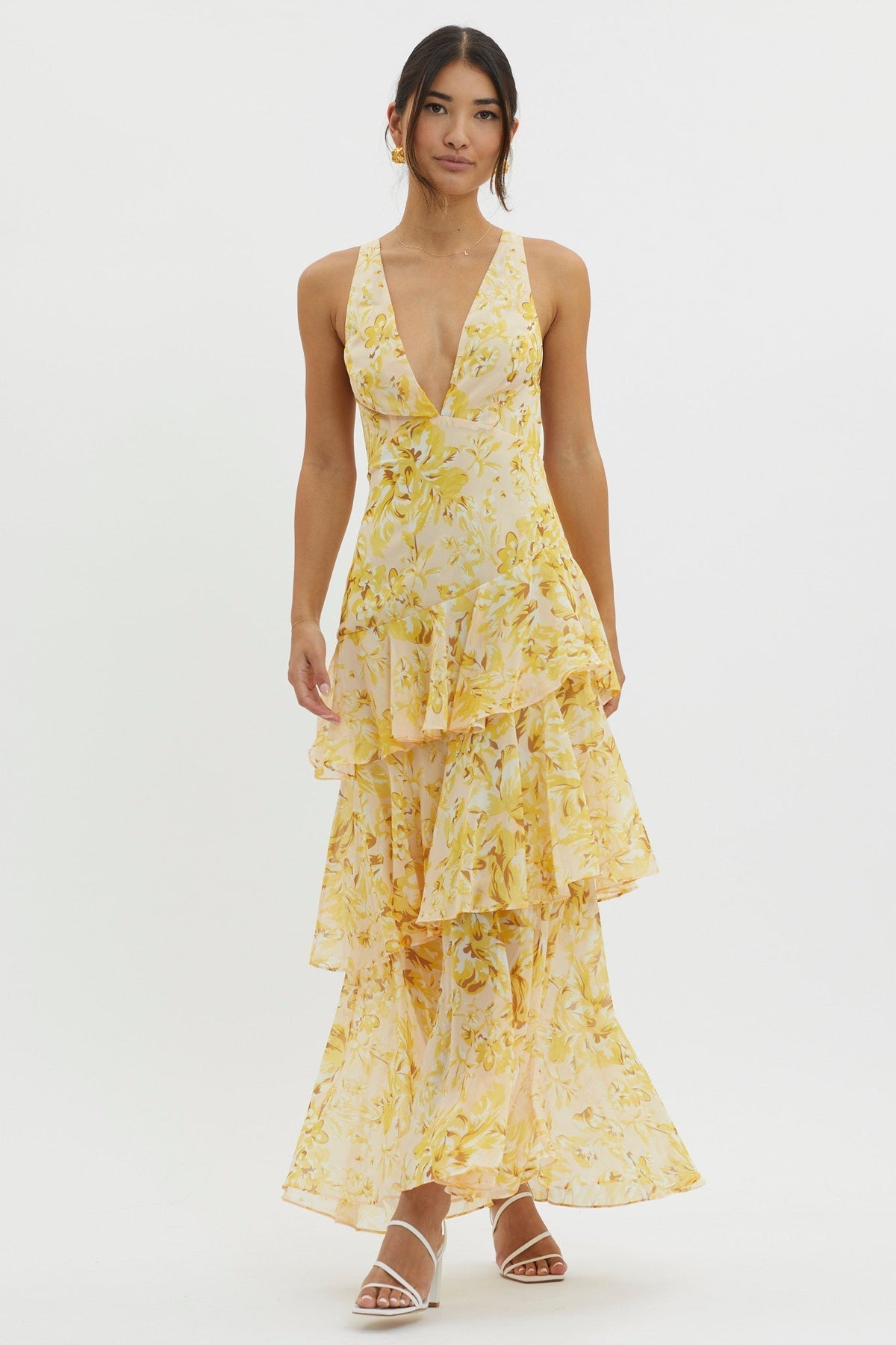 LISA | Floral Flounce Maxi Dress