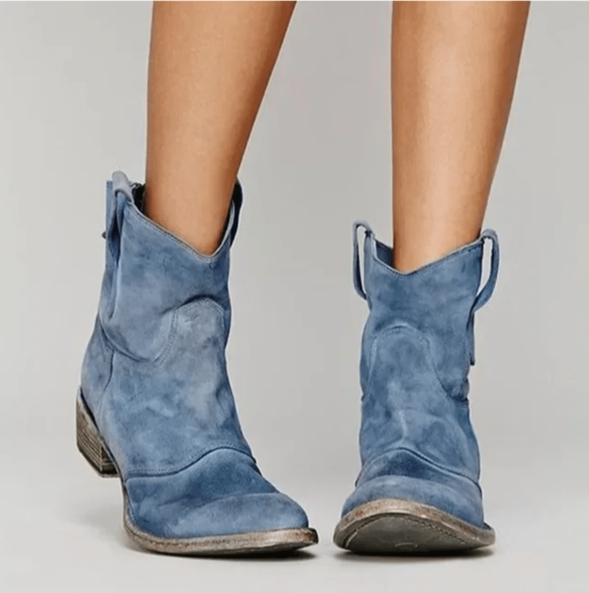 Charlotte Orthopedic Suede Ankle Boot - Blue