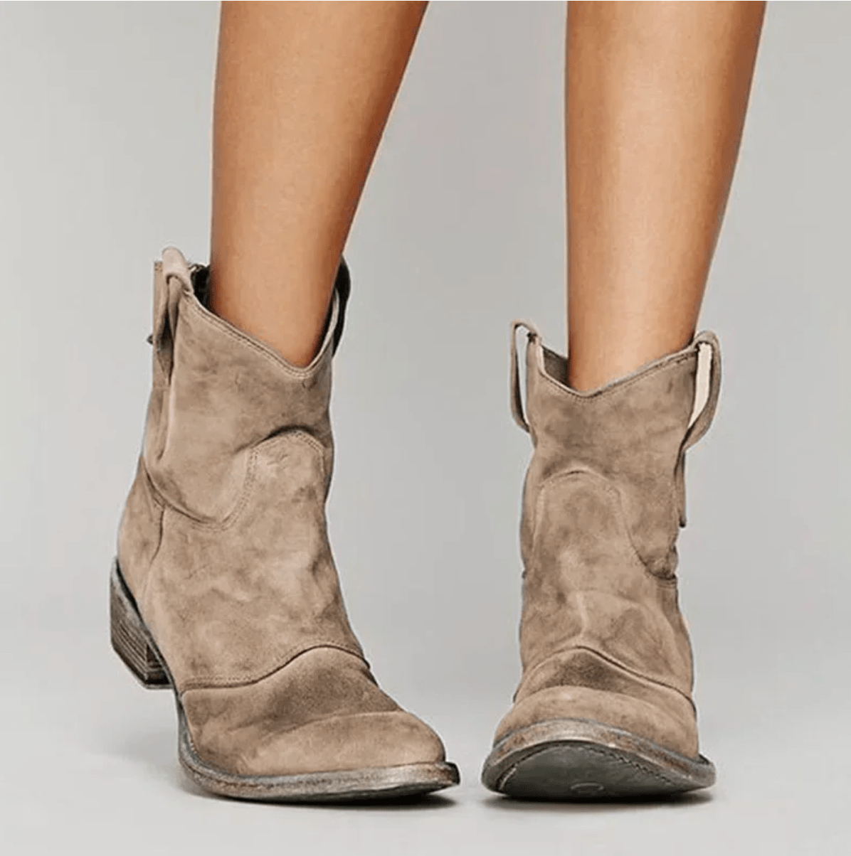 Charlotte Orthopedic Suede Ankle Boot - Light Brown