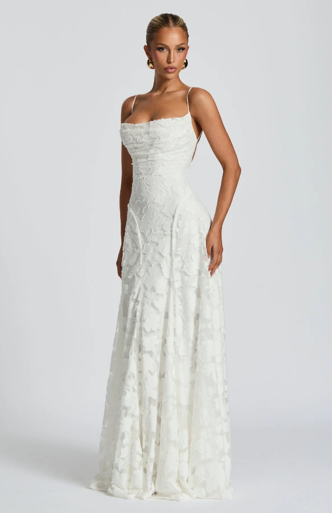 Delphine | Elegantes Spitzen Maxi Kleid