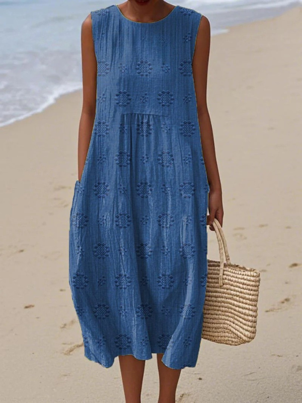 Sara Pattern Midi Dress
