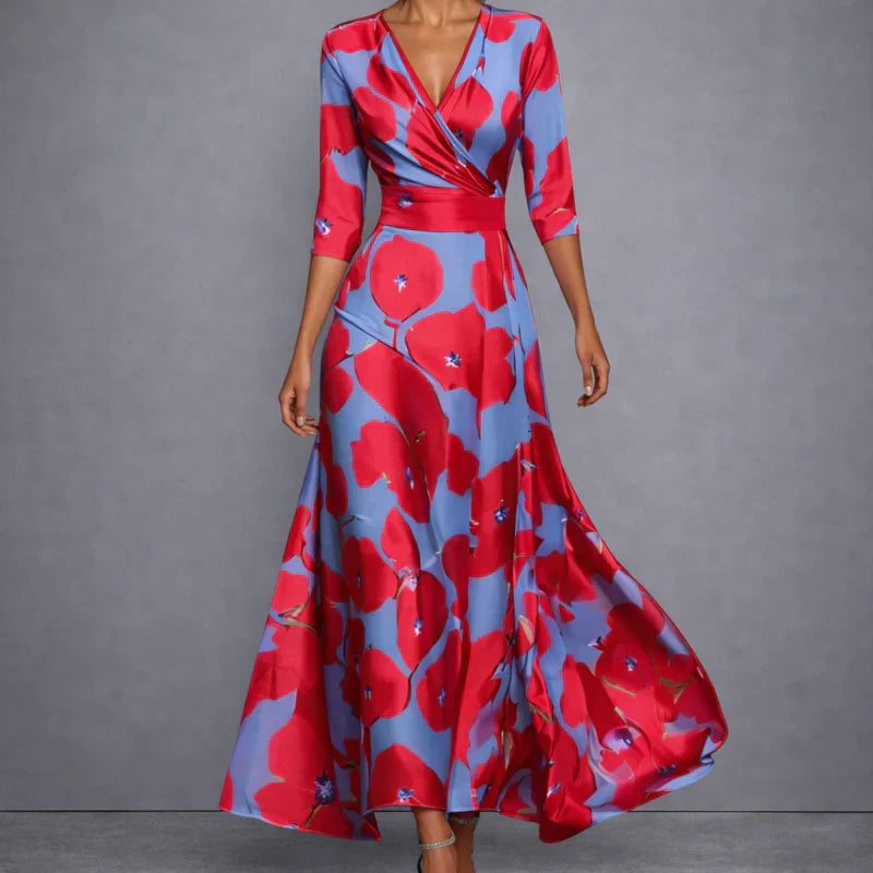 CALLA | Sculpting Floral Maxi Dress for Elegant Confidence