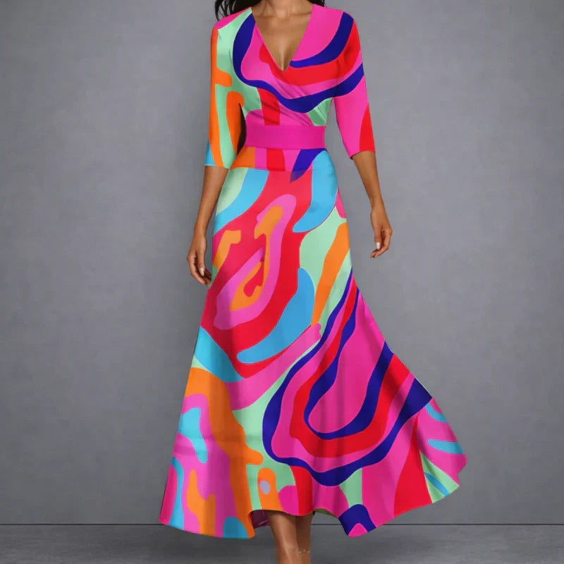 CALLA | Sculpting Floral Maxi Dress for Elegant Confidence