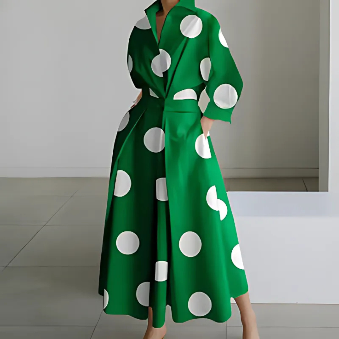Vivienne | Women's Cotton Collared Shirt Maxi Dress