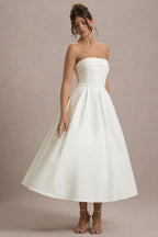 ANNE | Stylish Midi Dress with Off-the-Shoulder Neckline