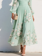 Delia – Floral Midi Dress with Flowing Silhouette