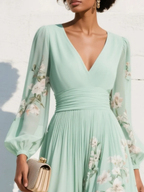 Delia – Floral Midi Dress with Flowing Silhouette