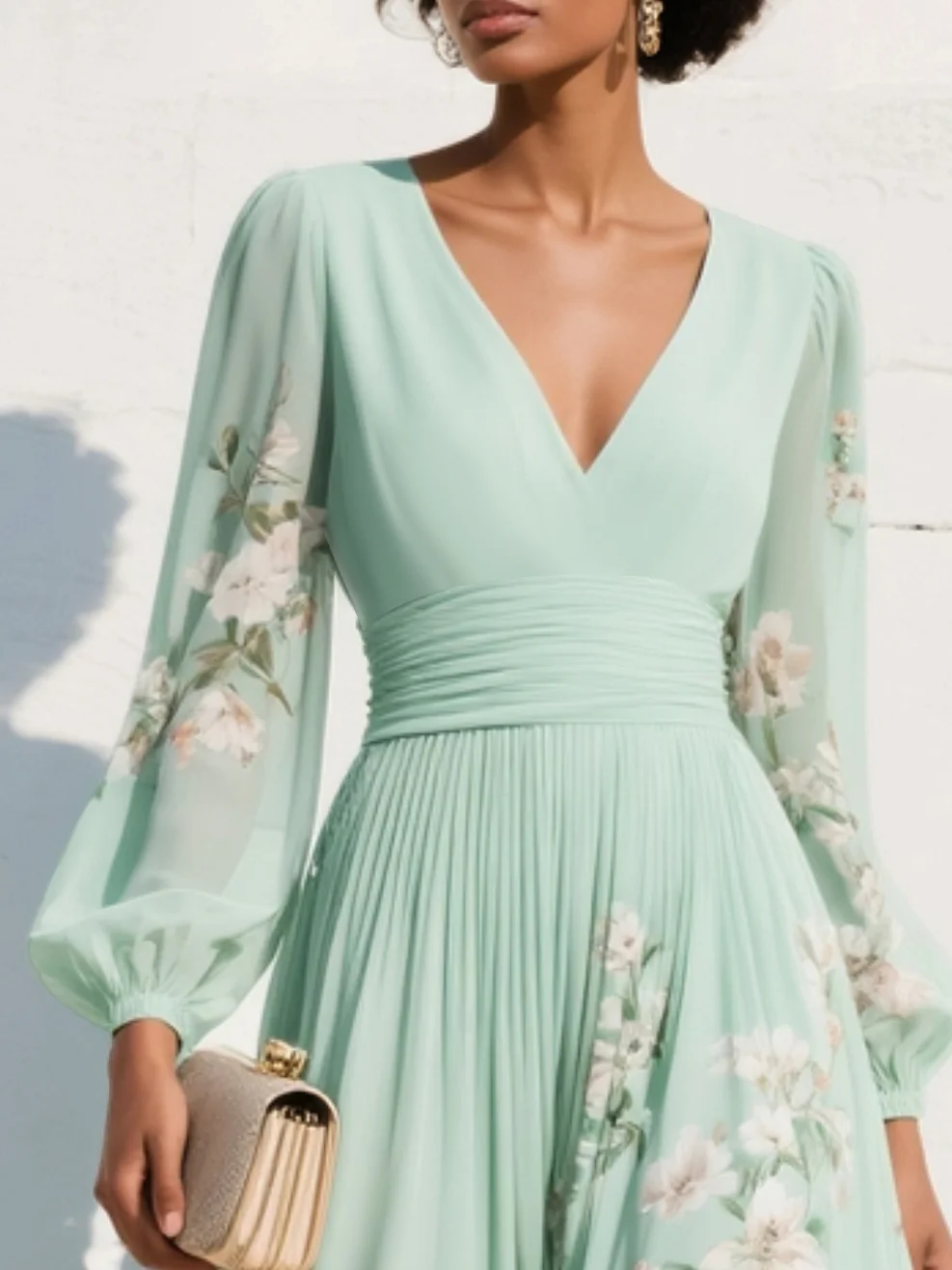 Delia – Floral Midi Dress with Flowing Silhouette