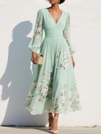 ELVENA™ | Puff Sleeve Midi Dress