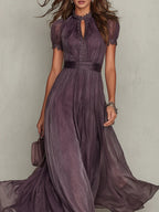 FLAVIA | Vintage Elegant Chiffon Maxi Dress