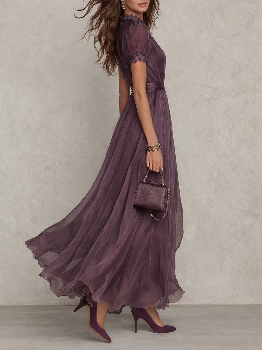 FLAVIA | Vintage Elegant Chiffon Maxi Dress