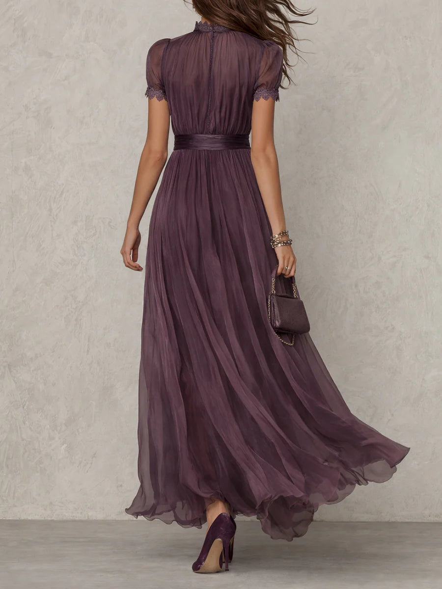 FLAVIA | Vintage Elegant Chiffon Maxi Dress