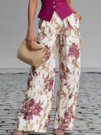 Lila Floral Print Pants Set