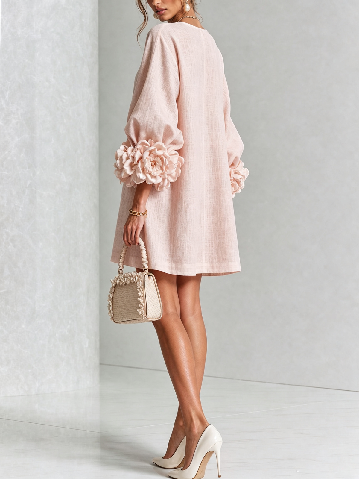 Florence Floral Button-Front Mini Dress Pink