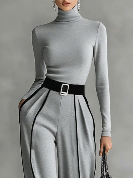 Adèle High Neck Set Gray