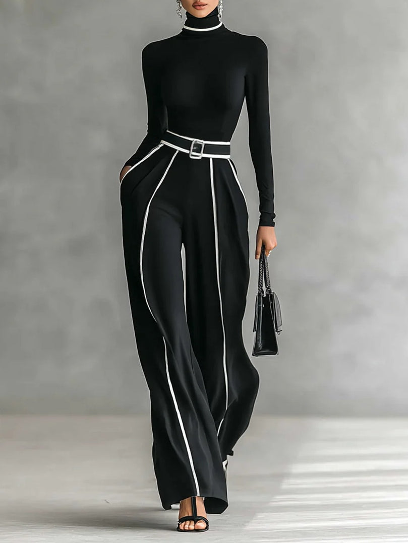 Adèle High Neck Set Black