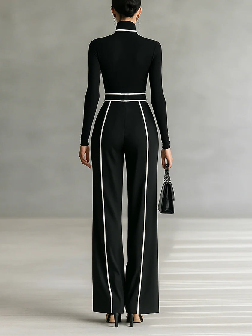 Adèle High Neck Set Black