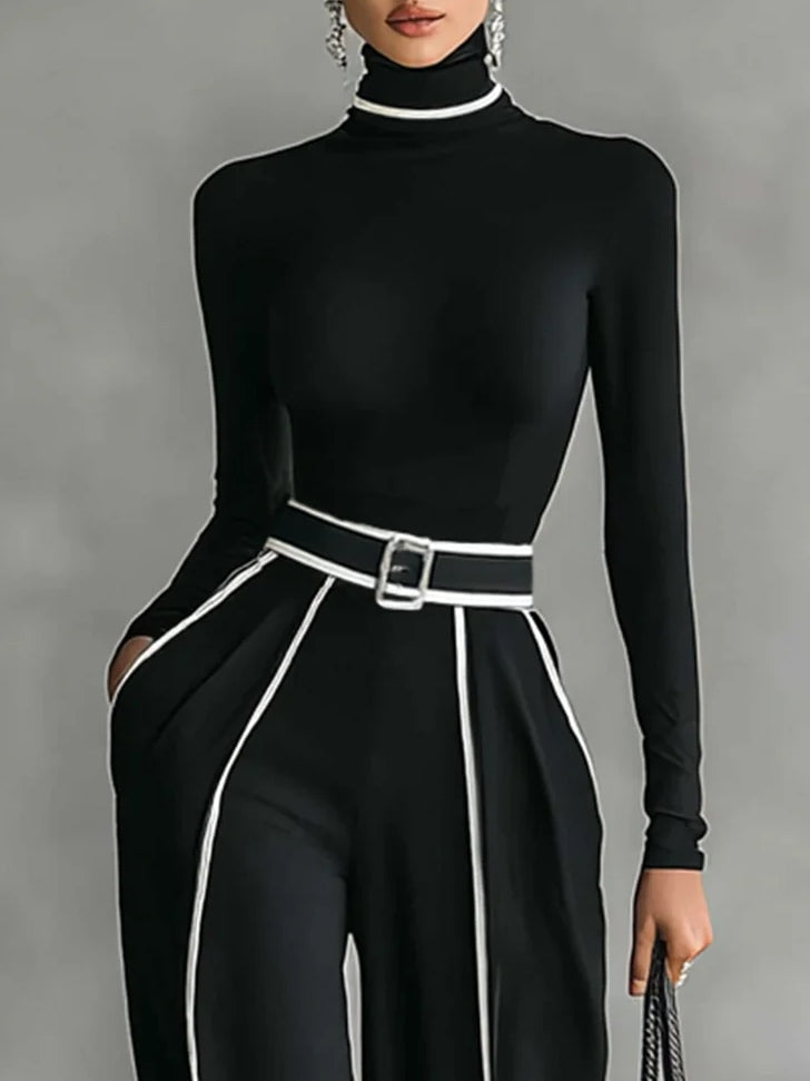 Adèle High Neck Set Black