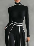 Adèle High Neck Set Black