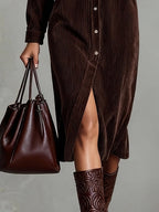 Béatrice Midi Dress Dark Brown