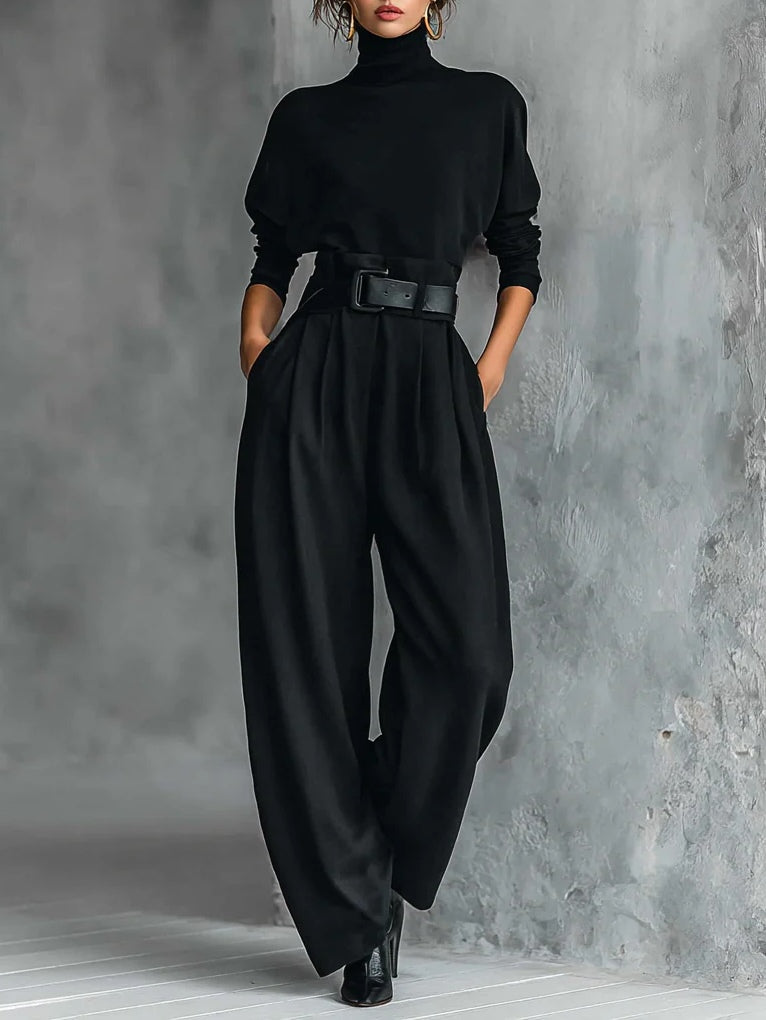 Noëlla Turtleneck Set Black