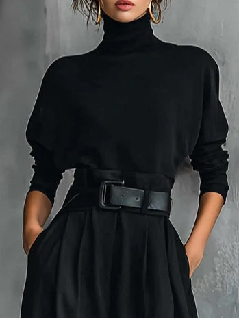 Noëlla Turtleneck Set Black