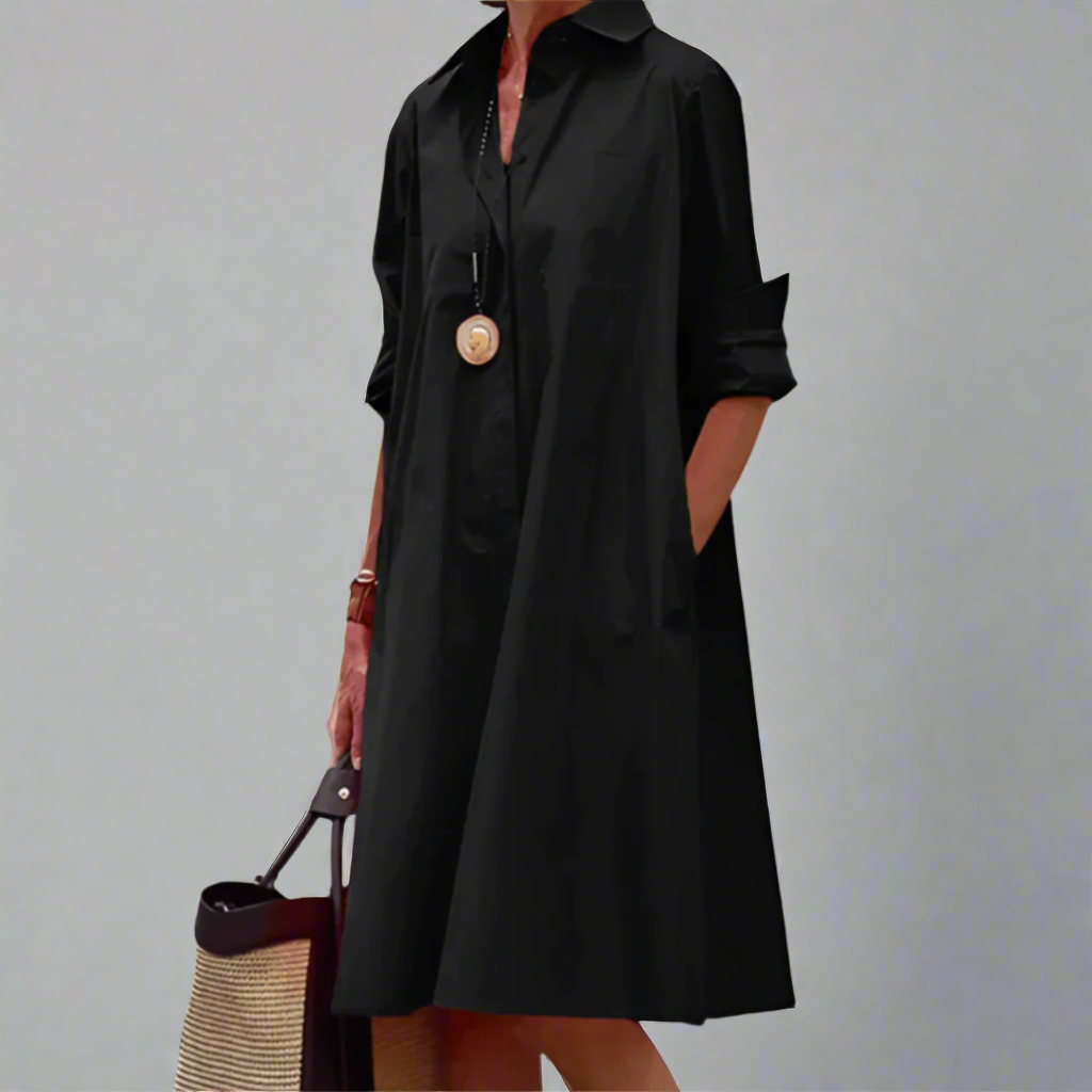 Zola | Women's Cotton Oversized Collared Shirt Dress Casual