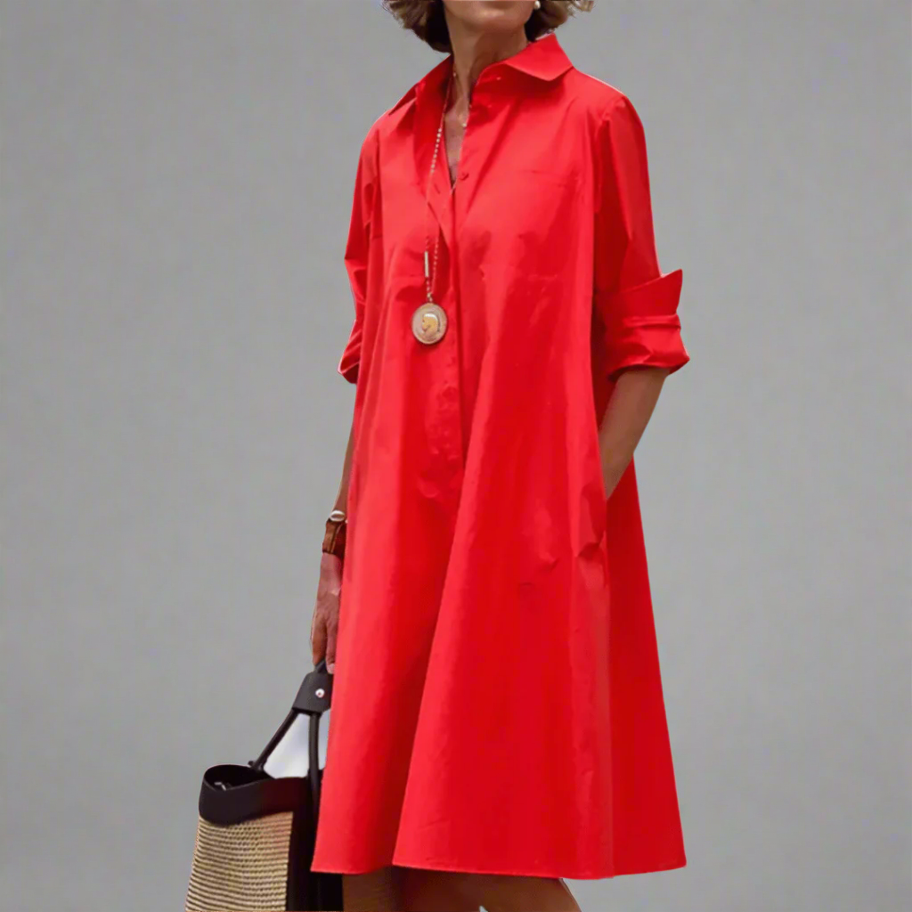 Zola | Women's Cotton Oversized Collared Shirt Dress Casual