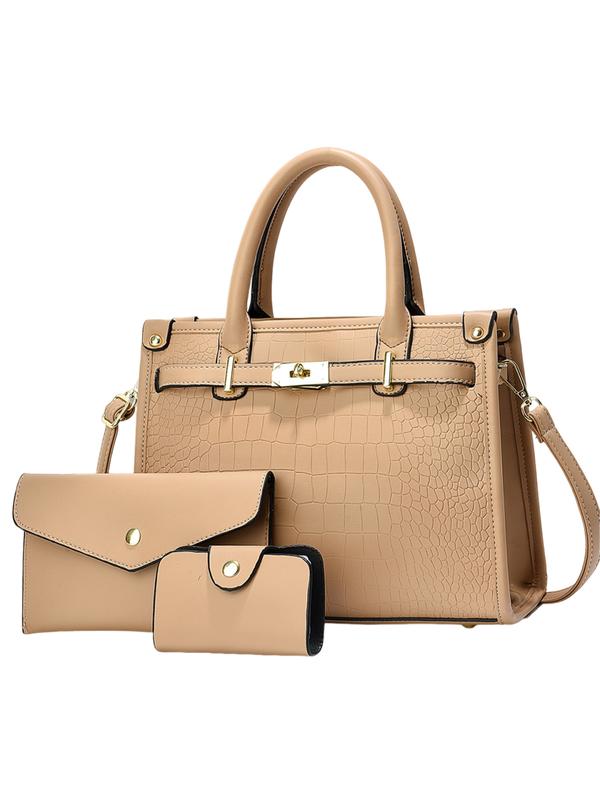 Dorothea | Crocodile Embossed Large Capacity Crossbody Handbag Set