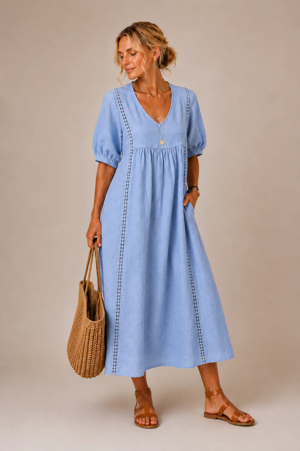 Brooklyn Tummy-Flattering Midi Dress detail 3