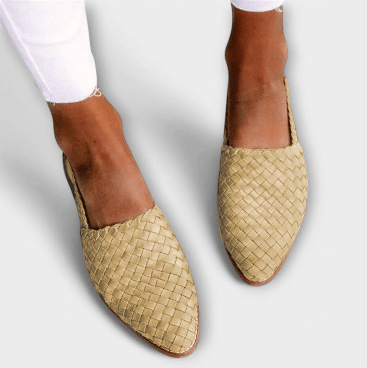Aurora Woven Slingback Loafer - Beige