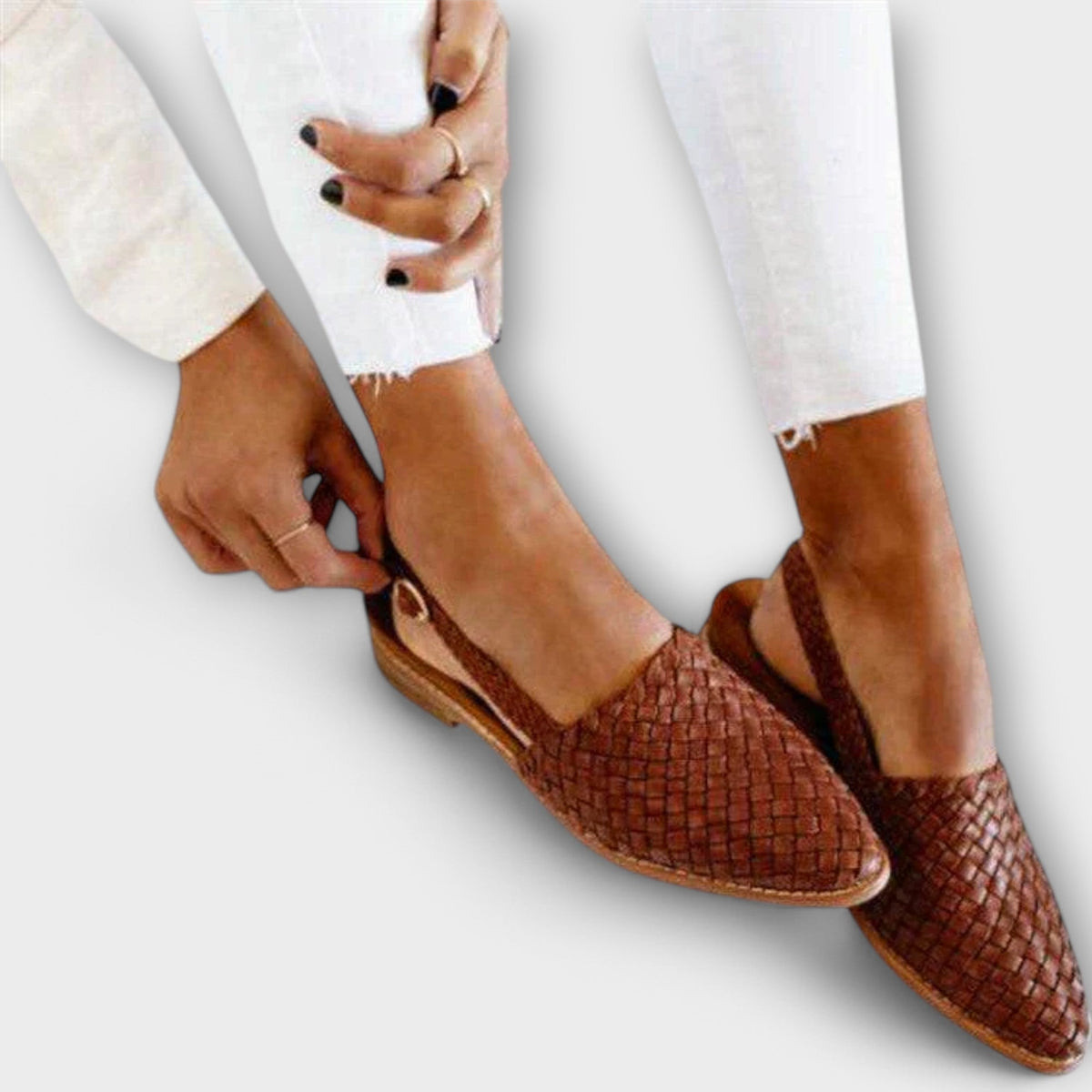 Aurora Woven Slingback Loafer - Brown