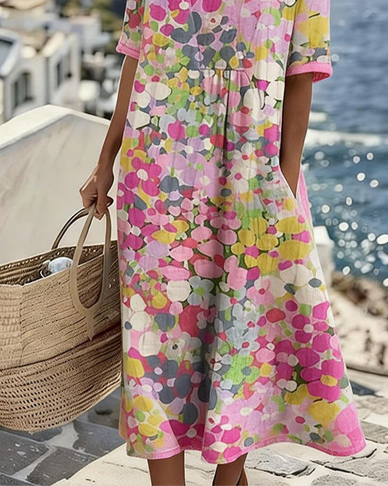 Elena | Loose & Light Floral Midi Dress
